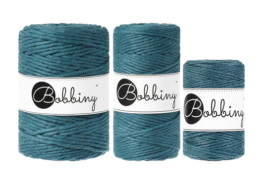 Peacock Blue - 1.5mm, 3mm & 5mm, Bobbiny Macrame Cord