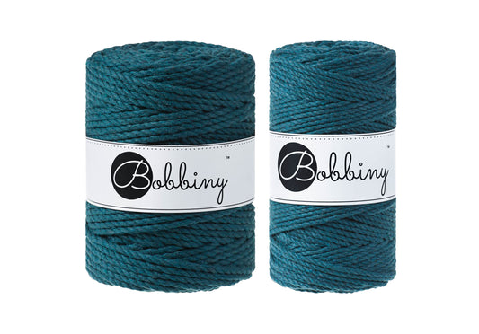Peacock Blue 3mm & 5mm 3PLY, Bobbiny Macramé Cord
