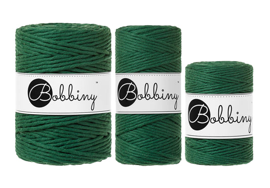 Pine Green - 1.5mm, 3mm & 5mm, Bobbiny Macrame Cord