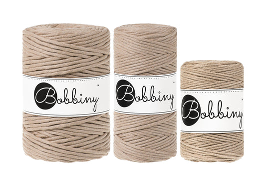 Sand - 1.5mm, 3mm & 5mm, Bobbiny Macrame Cord