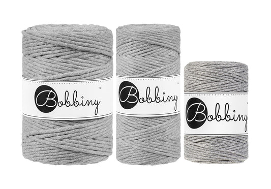 Silver - 1.5mm, 3mm & 5mm, Bobbiny Macrame Cord