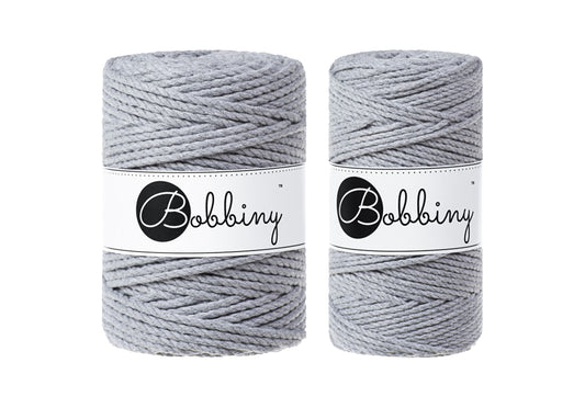 Silver 3mm & 5mm 3PLY, Bobbiny Macramé Cord