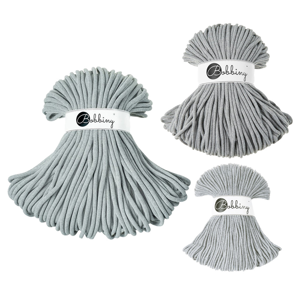 Silver - 3mm, 5mm & 9mm, Bobbiny Braided Cord