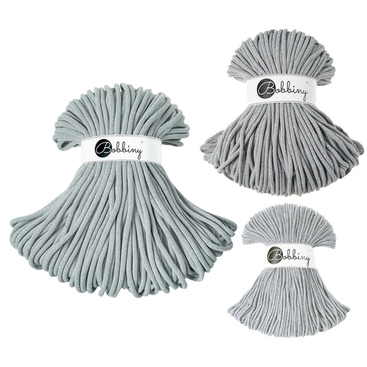Silver - 3mm, 5mm & 9mm, Bobbiny Braided Cord