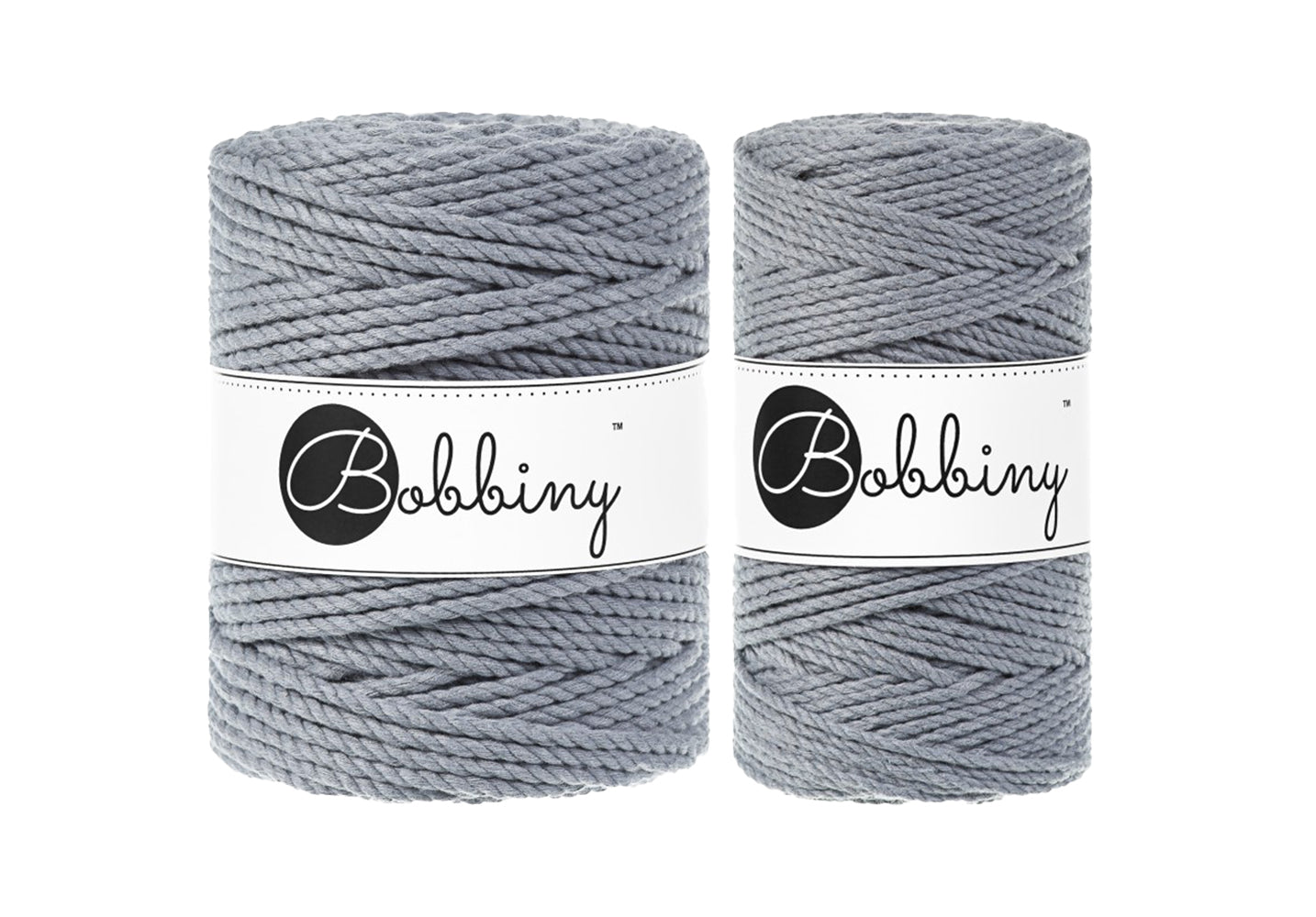 Steel 3mm & 5mm 3PLY, Bobbiny Macramé Cord