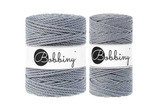 Steel 3mm & 5mm 3PLY, Bobbiny Macramé Cord