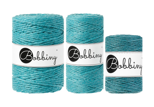 Teal - 1.5mm, 3mm & 5mm, Bobbiny Macrame Cord