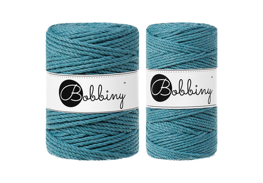 Teal 3mm & 5mm 3PLY, Bobbiny Macramé Cord