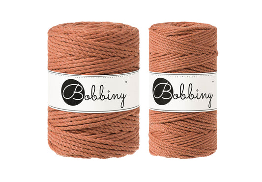 Terracotta 3mm & 5mm 3PLY, Bobbiny Macramé Cord