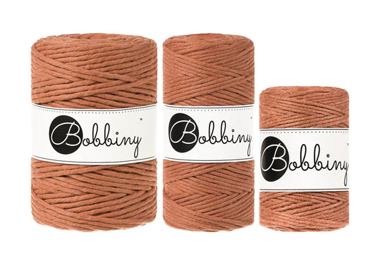 Terracotta - 1.5mm, 3mm & 5mm, Bobbiny Macrame Cord