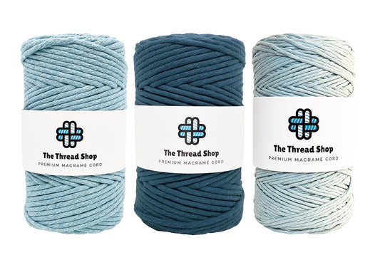 Washed Denim, Prussian Blue, Misty - 4mm, Thread Shop Macramé Cord